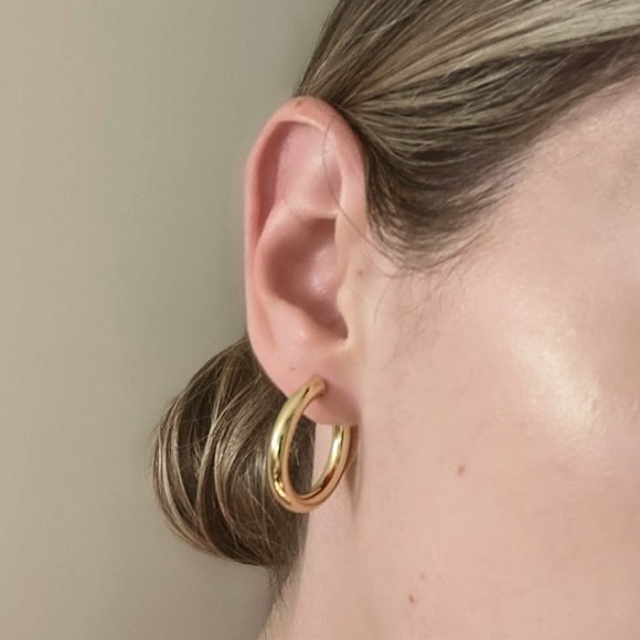 Chunky Hoop Earrings - Picture 2 of 3